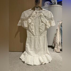 Zimmermann Helm Circle Cotton White Eyelet Dress